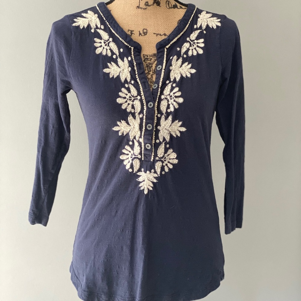 Embroidered Henley